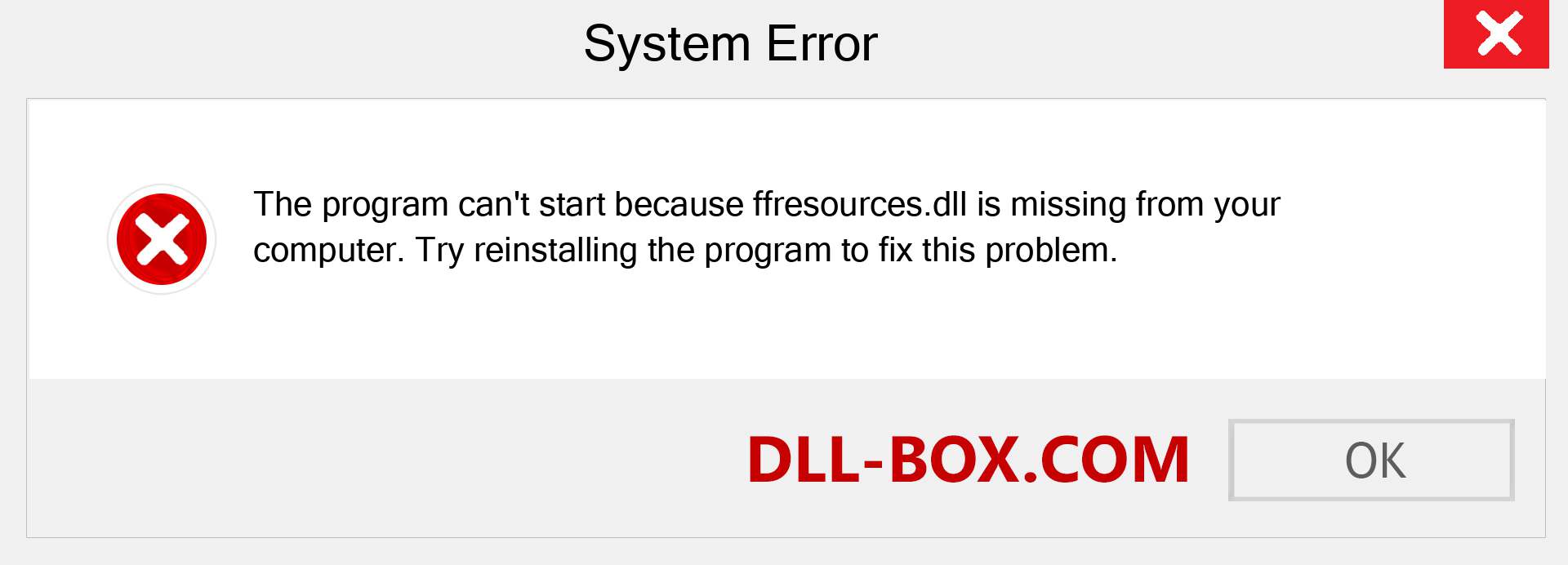  ffresources.dll file is missing?. Download for Windows 7, 8, 10 - Fix  ffresources dll Missing Error on Windows, photos, images